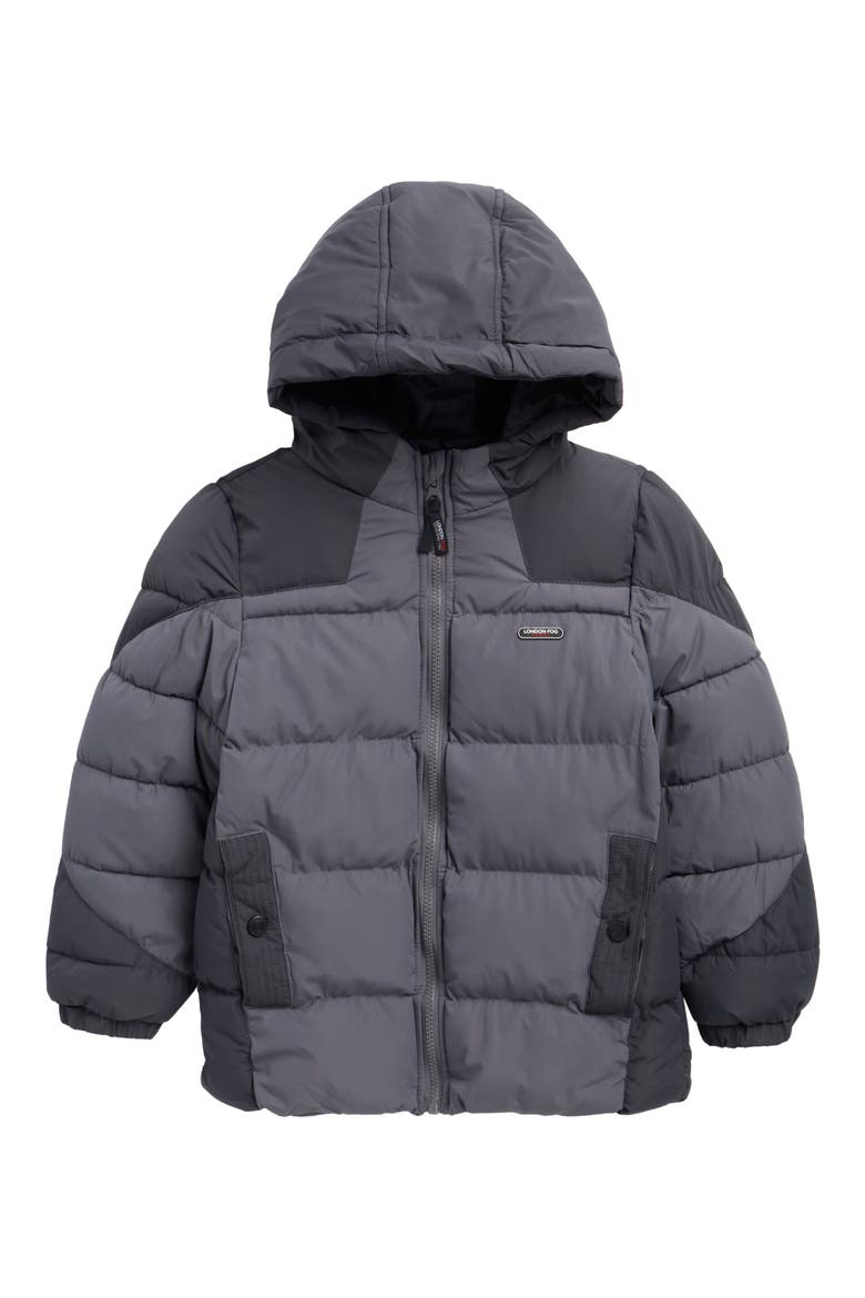 Kids' Colorblock Puffer Coat, Main, color, GREY