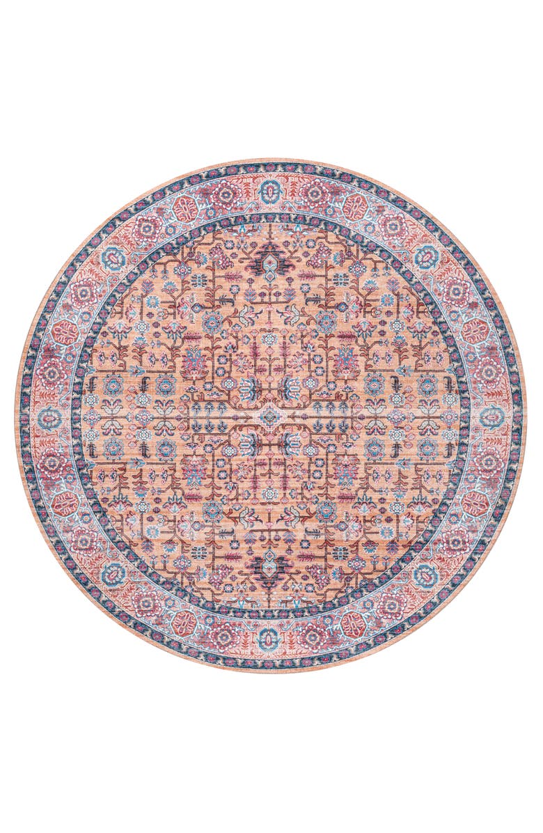 JONATHAN Y Kemer All-Over Persian Machine-Washable Round Area Rug, Alternate, color, Red/Blue