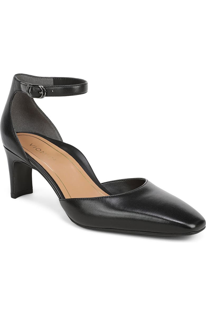 Vionic Scarlett Ankle Strap Pump, Main, color, Black Leather