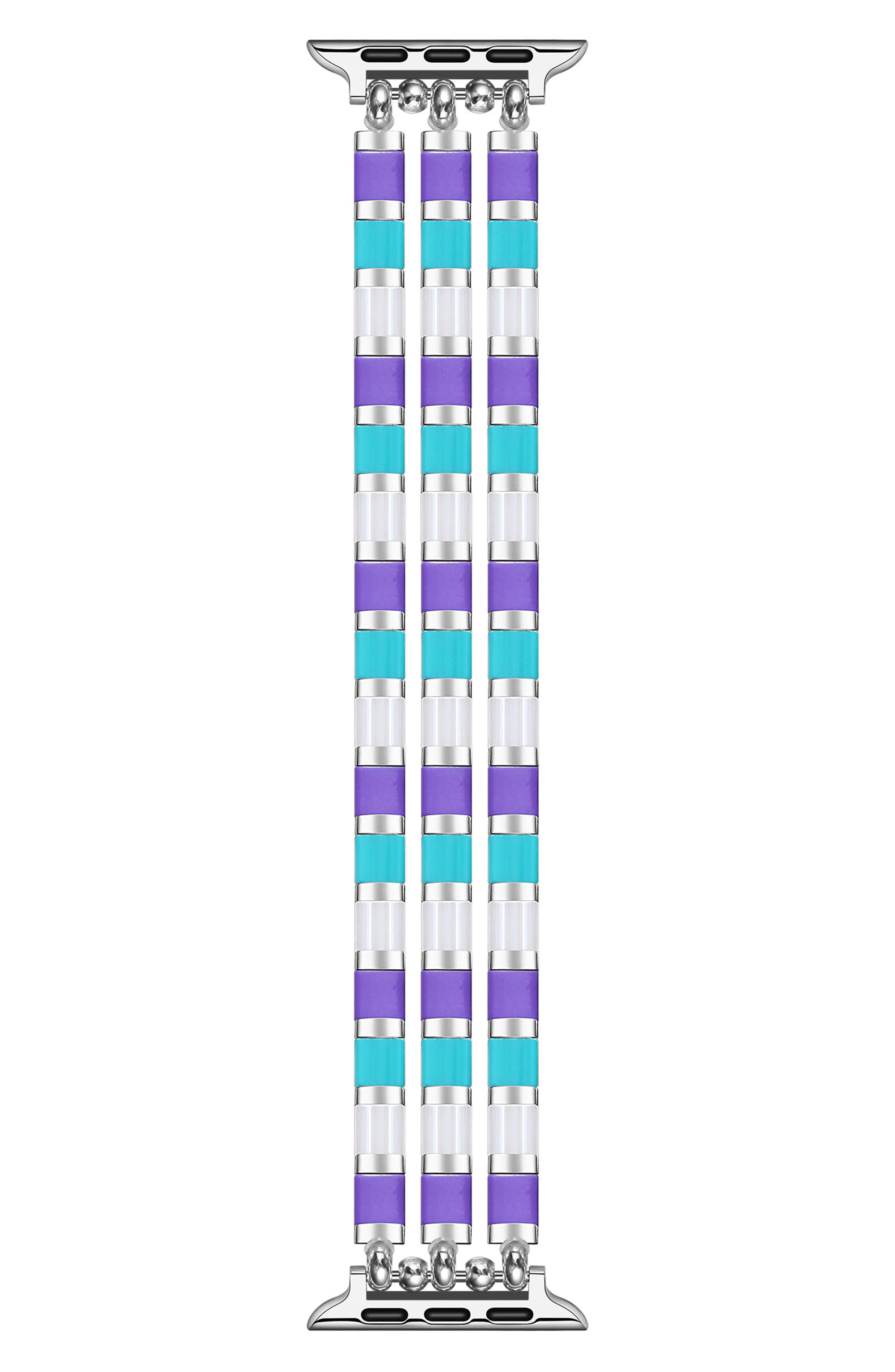 The Posh Tech Slim Bracelet Apple Watch® Watchband in Blue/Silver 