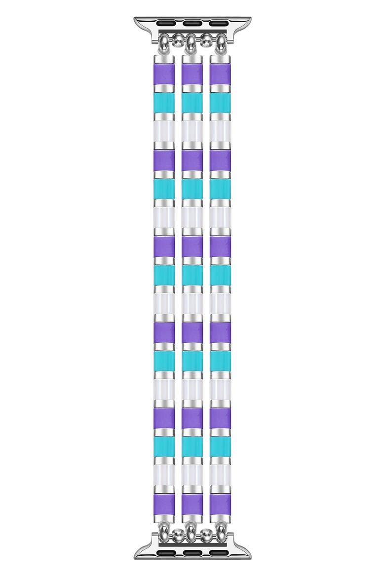 Slim Bracelet Apple Watch® Watchband, Main, color, BLUE/ SILVER