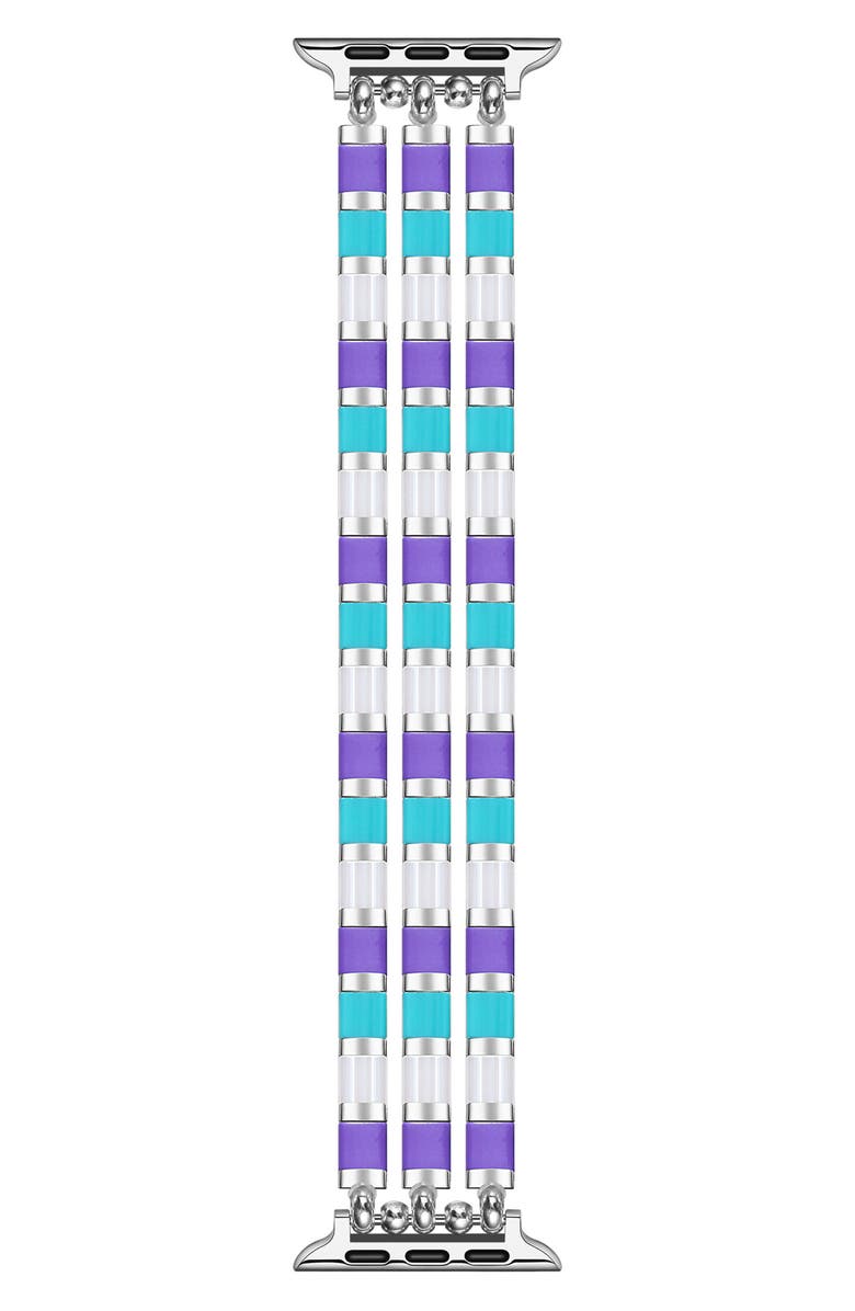 The Posh Tech Slim Bracelet Apple Watch<sup>®</sup> Watchband, Main, color, Blue/ Silver