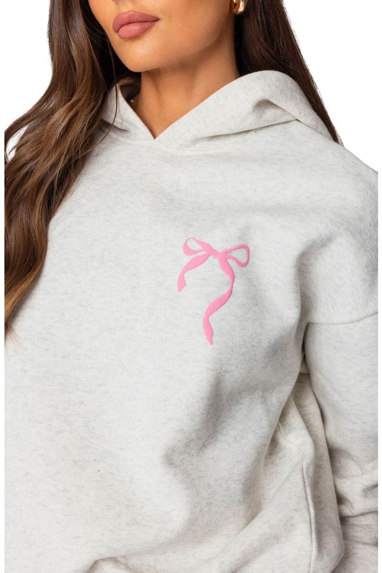 Sasha Bow Detail Hoodie, Alternate, color, GRAY-MELANGE