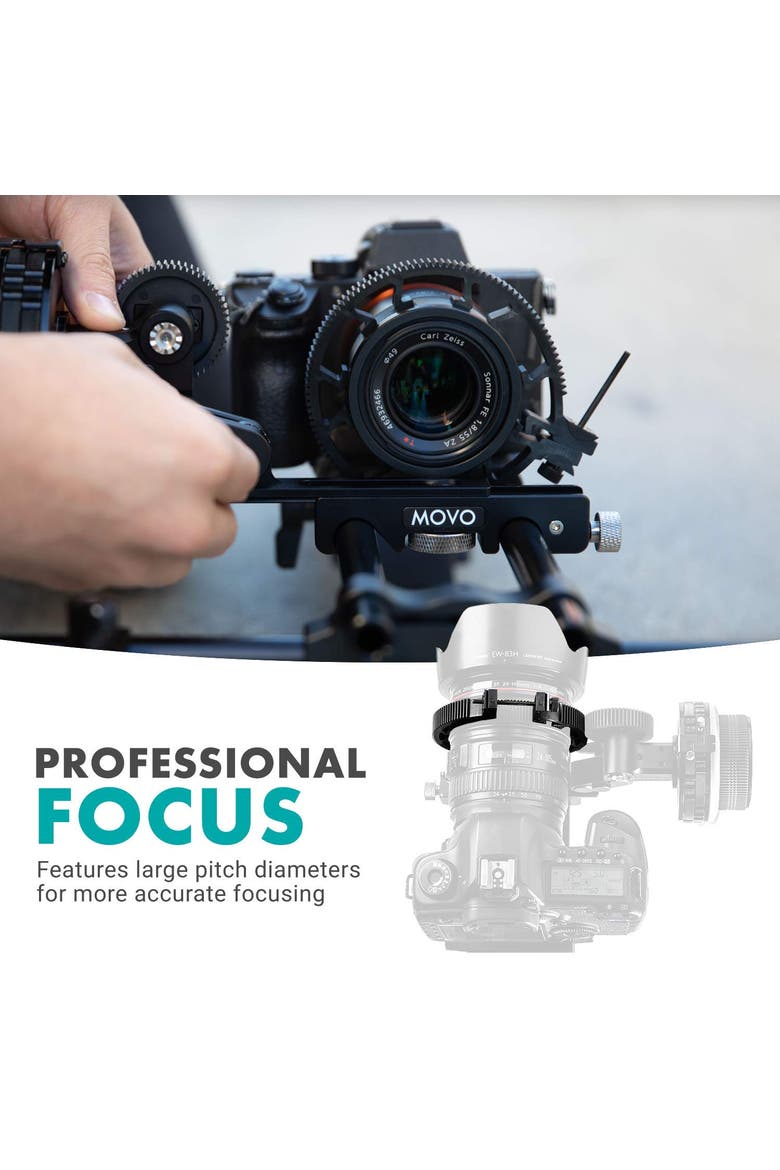 FR3 Adjustable 3-Piece Follow Focus Ring Gear Set - Includes 65mm, 75mm and 85mm Lens Rings, Alternate, color, Black
