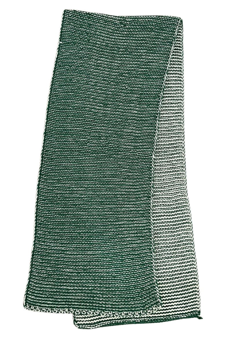 Two-Tone Open Knit Scarf, Alternate, color, GREEN