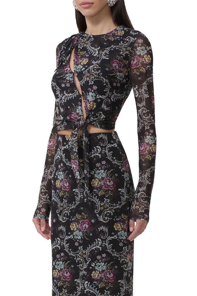 Chaya Floral Asymmetric Cutout Top, Alternate, color, ORNATE FLORAL