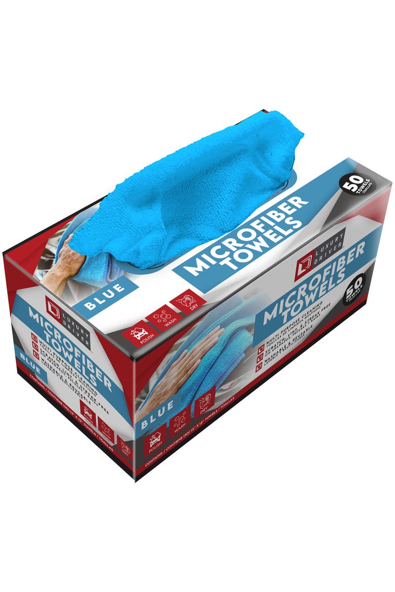 Microfiber Towel 50 Count, Alternate, color, Blue