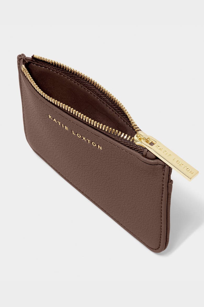 Hana Coin and Card Holder, Alternate, color, Chocolate