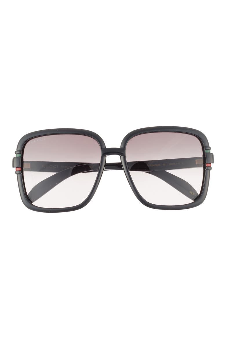 59mm Square Fashion Sunglasses, Main, color, BLACK BLACK GREY