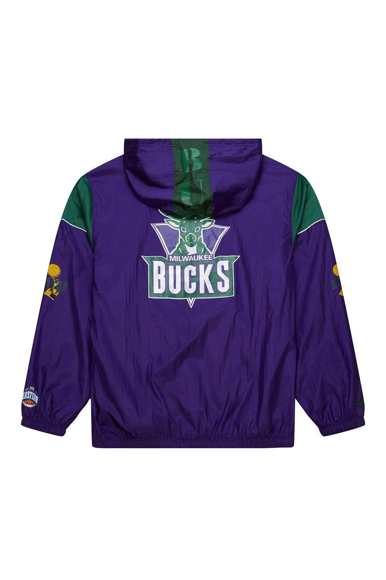 Unisex Mitchell & Ness  Purple Milwaukee Bucks Hardwood Classics Team OG 3.0 Anorak Half-Zip Windbreaker Jacket, Alternate, color, Purple