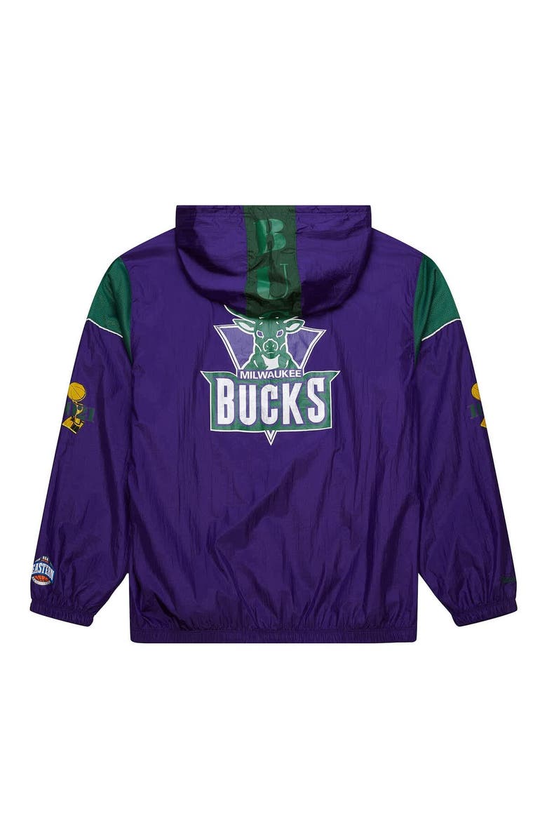 Mitchell & Ness Unisex Mitchell & Ness  Purple Milwaukee Bucks Hardwood Classics Team OG 3.0 Anorak Half-Zip Windbreaker Jacket, Alternate, color, Purple