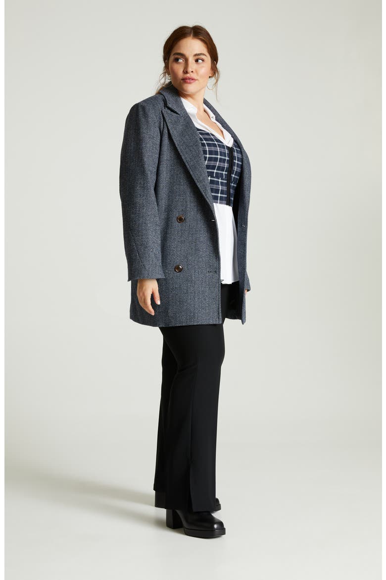 Double Breasted Blazer, Alternate, color, NAVY HERRINGBONE DONAGAL