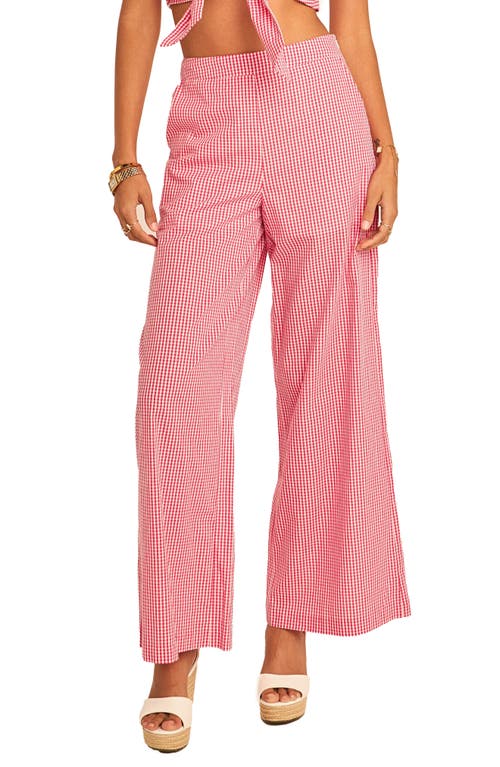 English Factory Check Wide Leg Pants In Pink