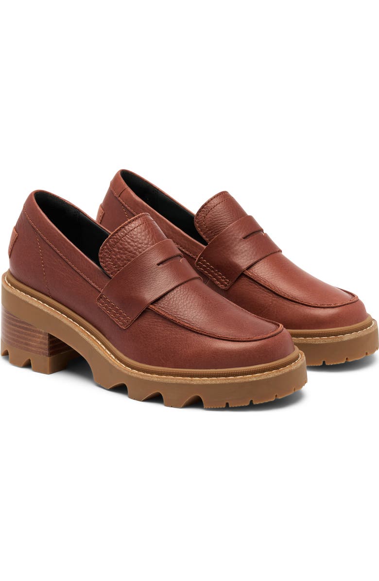 SOREL Joan Now City Penny Loafer, Alternate, color, Rustic Brown/ Gum 2