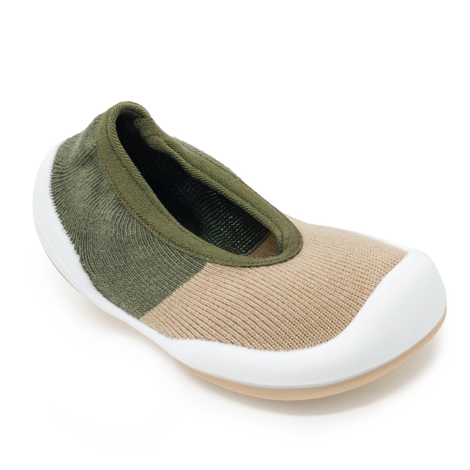 Komuello Toddler Sock Shoes Flat - Color Block Olive, Alternate, color, Color Block Olive