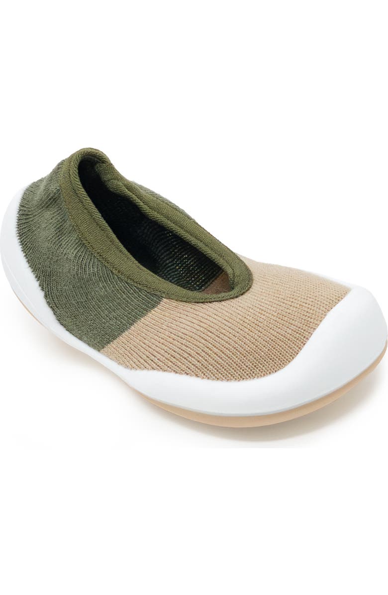 Komuello Toddler Sock Shoes Flat - Color Block Olive, Alternate, color, Color Block Olive