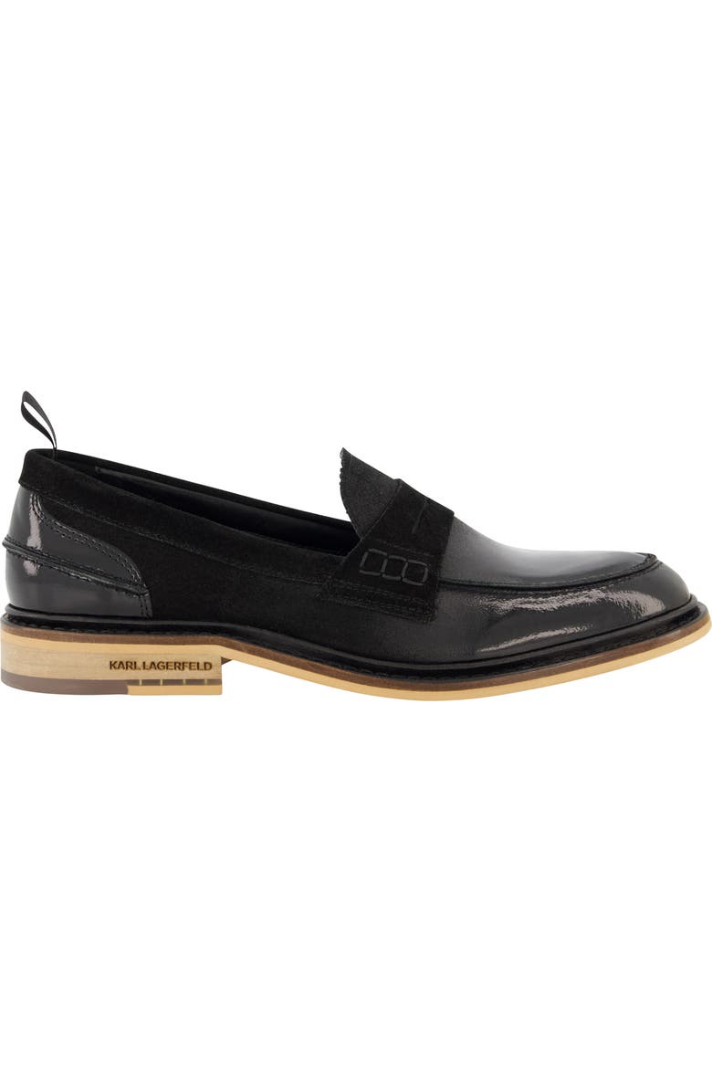 KARL LAGERFELD PARIS White Label Penny Loafer, Alternate, color, Black
