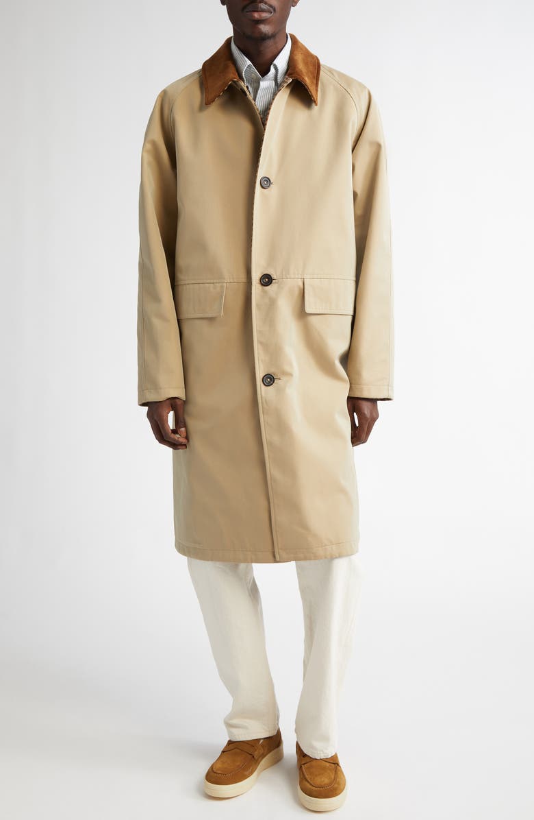 Drake's Reversible Corduroy Collar Mac Jacket, Alternate, color, 