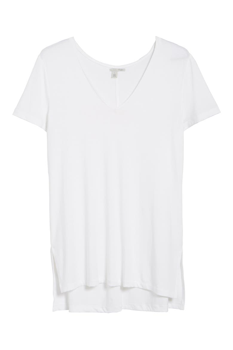 V-Neck Tunic T-Shirt, Alternate, color, WHITE