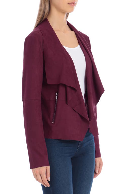 Bagatelle Draped Faux Suede Jacket In Purple