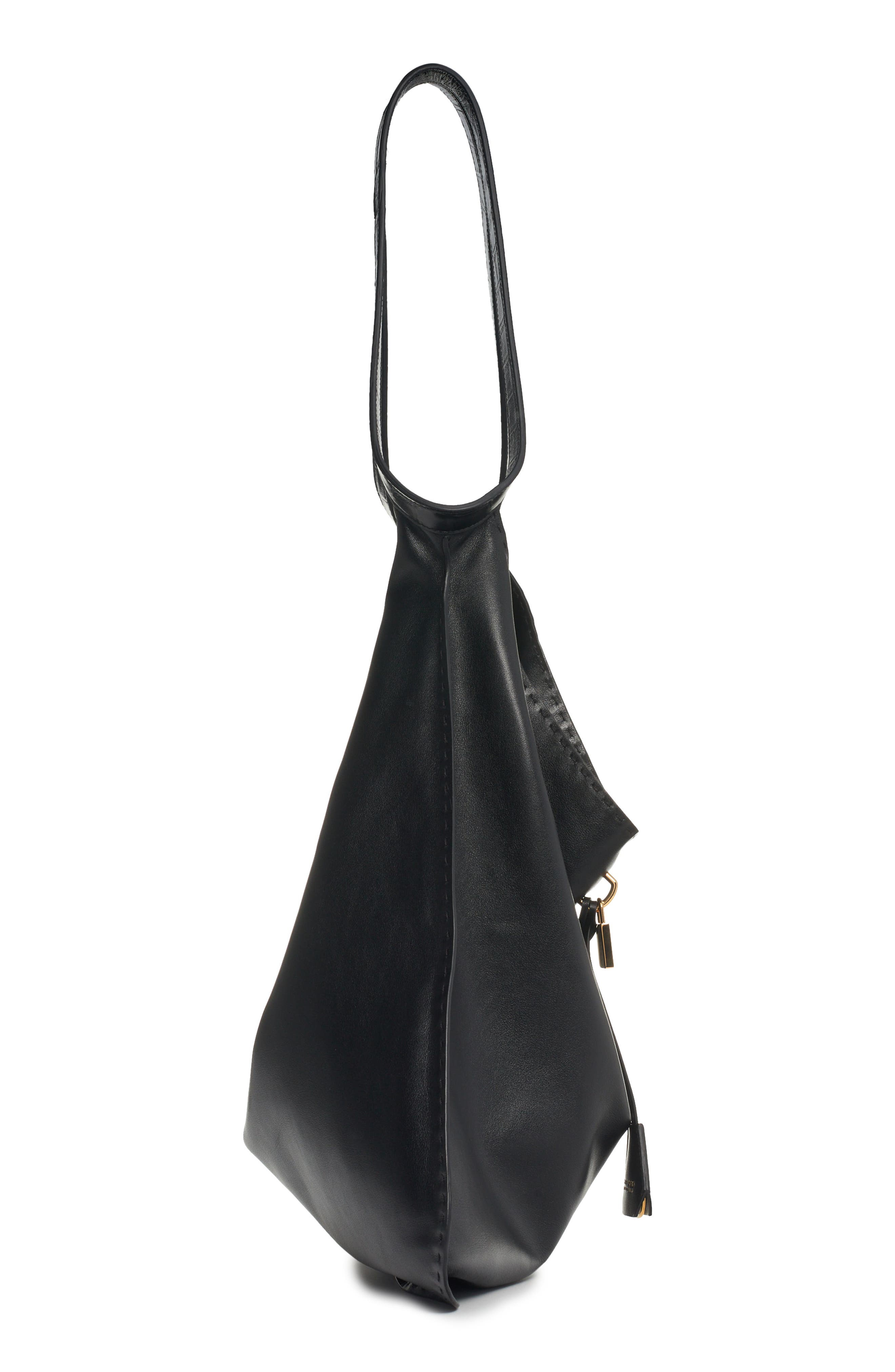 TOM FORD Large Calfskin Leather Bucket Bag, Alternate, color, 
