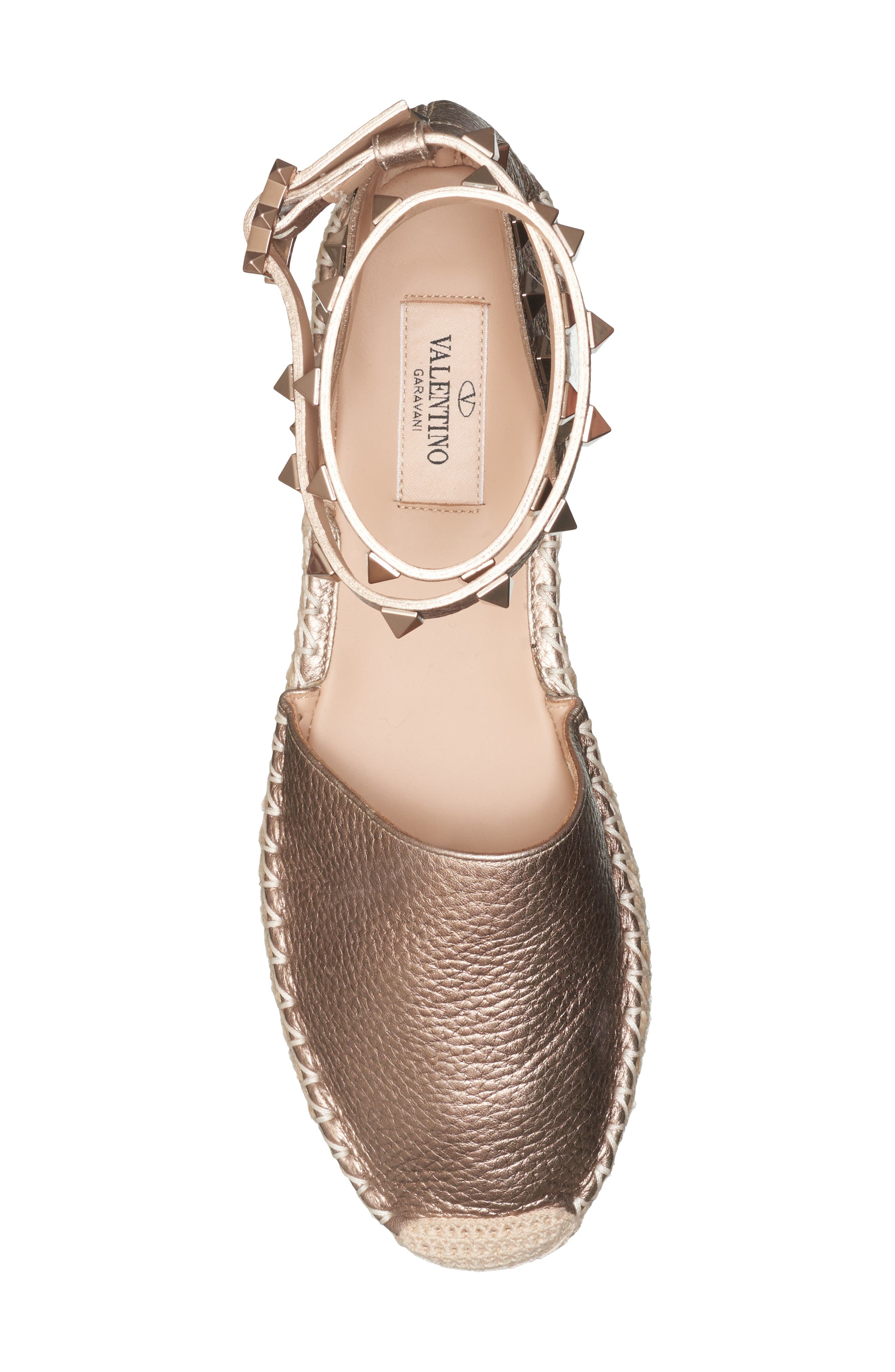 Rockstud Espadrille Sandal, Alternate, color, GOLD/ NATURAL