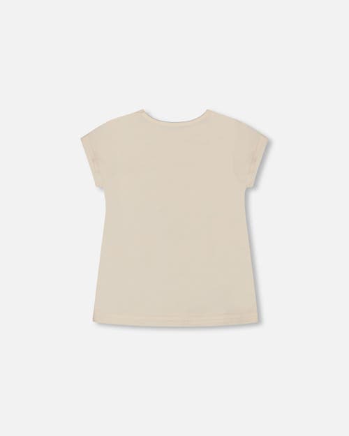 Deux Par Deux Baby Girl's Organic Cotton Tee Cream And Koala In Cream And Koala