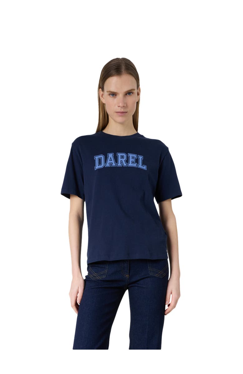 GERARD DAREL Melly Retro Logo T-Shirt, Main, color, Navy Blue