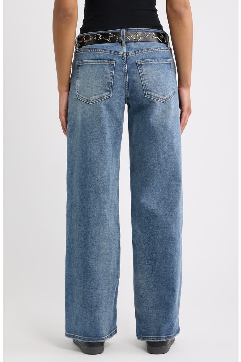 Britney High Waist Belted Wide Leg Jeans, Alternate, color, MED DARK WASH 08N