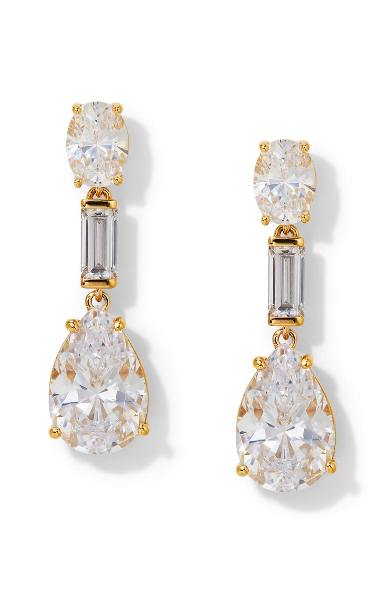 Nadri Delphine Triple Drop Earrings, Main, color,