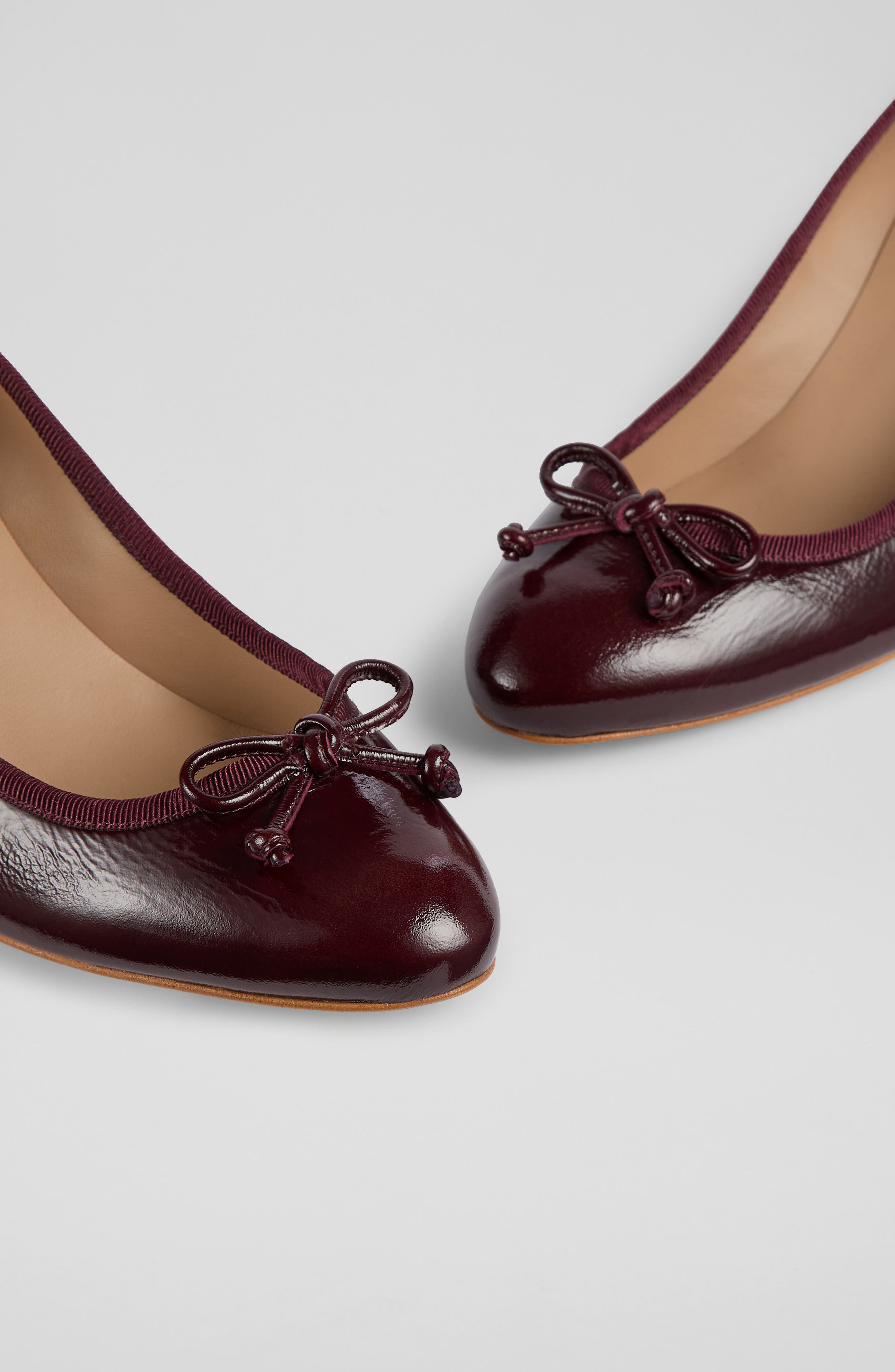 LK Bennett Juliette Block Heel Ballet Pump, Alternate, color, Bordeaux