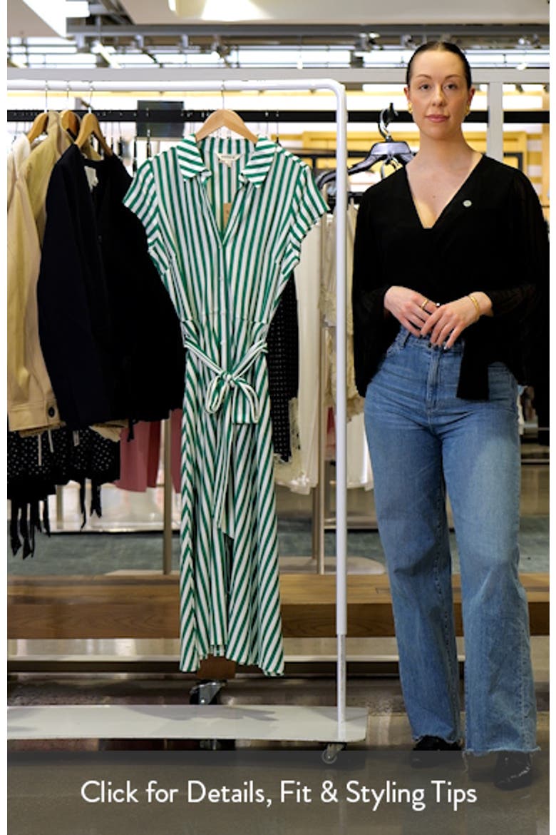 Marcia Stripe Cap Sleeve Cotton Blend Jersey Shirtdress video