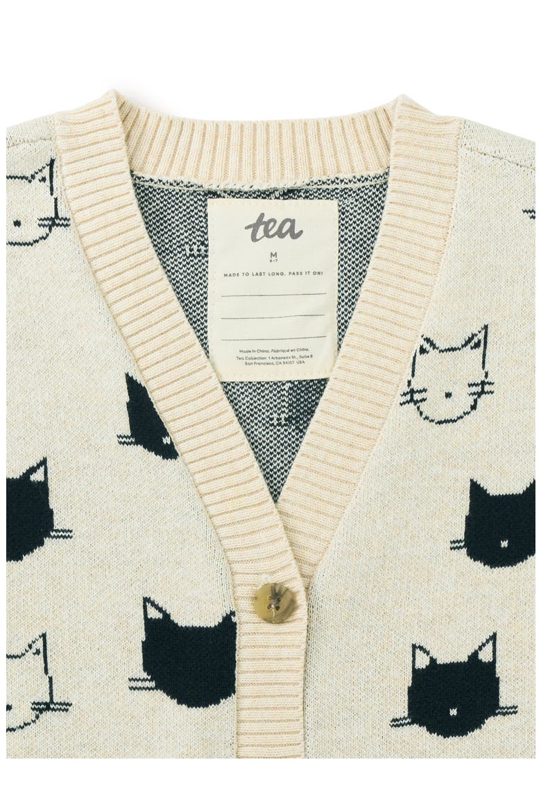 Long Iconic Cat Cardigan, Alternate, color, Turkish Cats