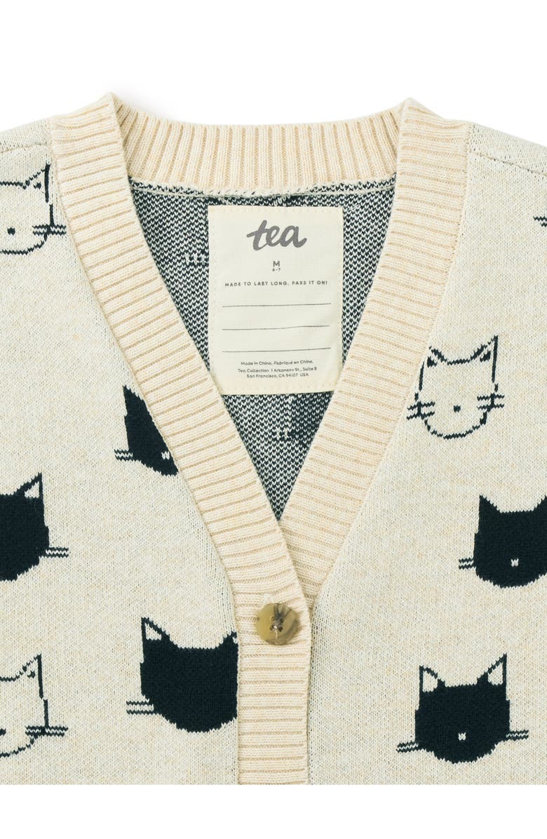 Tea Collection Long Iconic Cat Cardigan, Alternate, color, Turkish Cats