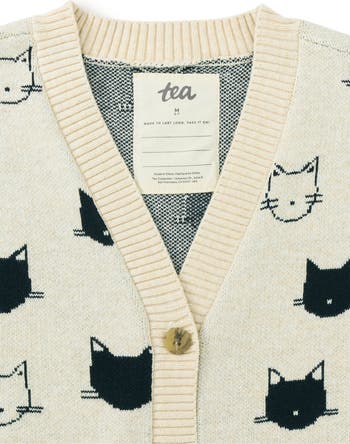 Tea Collection Long Iconic Cat Cardigan | Nordstrom