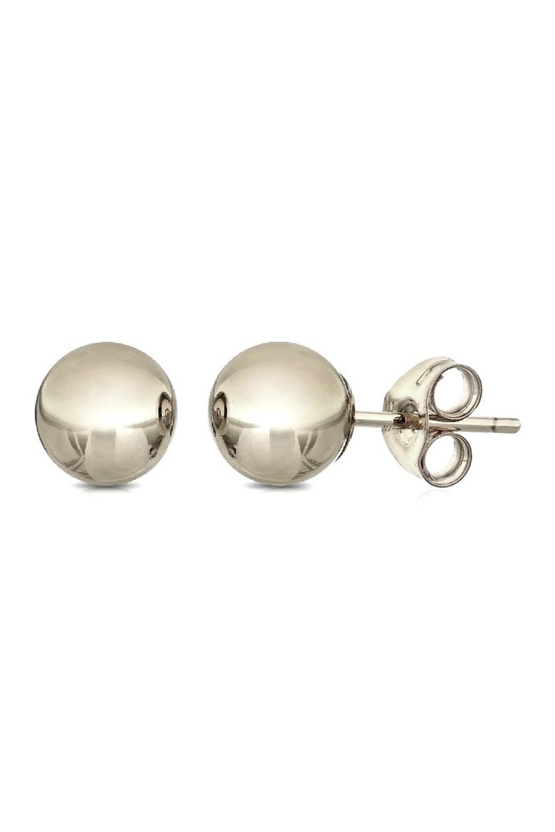 14K White Gold Ball Stud Earrings, Main, color, WHITE GOLD