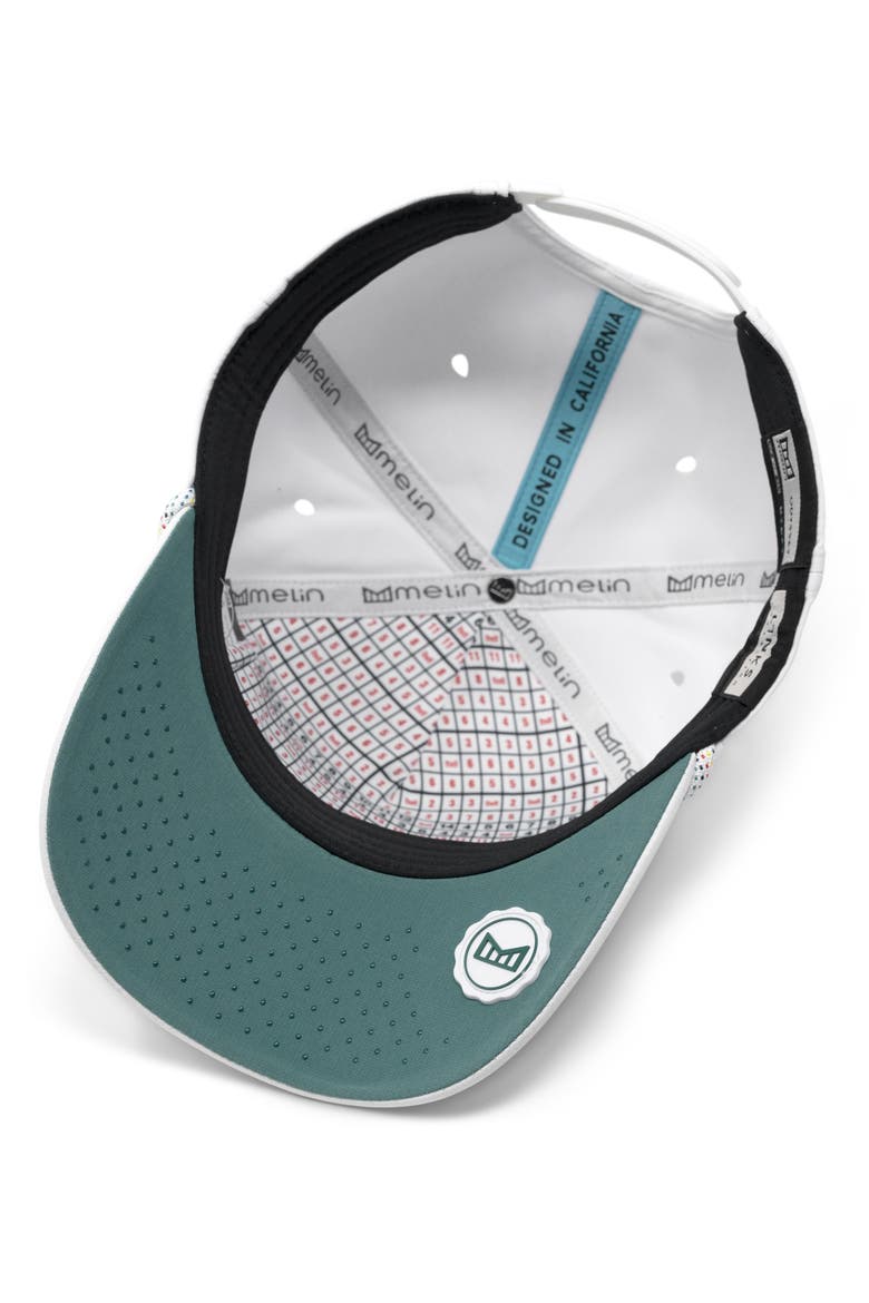 Odysea Links Hydro Performance Snapback Hat, Alternate, color, WHITE/ GREEN