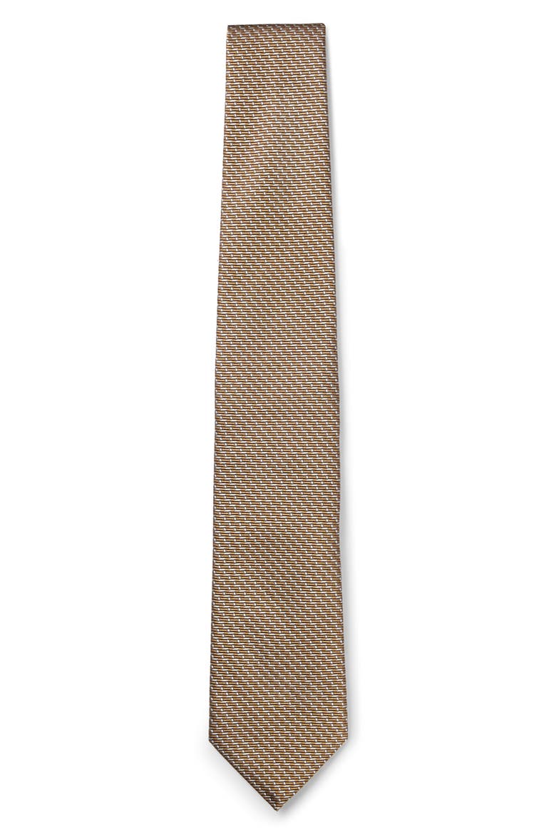 Textured Silk Jacquard Tie, Main, color, MEDIUM BEIGE