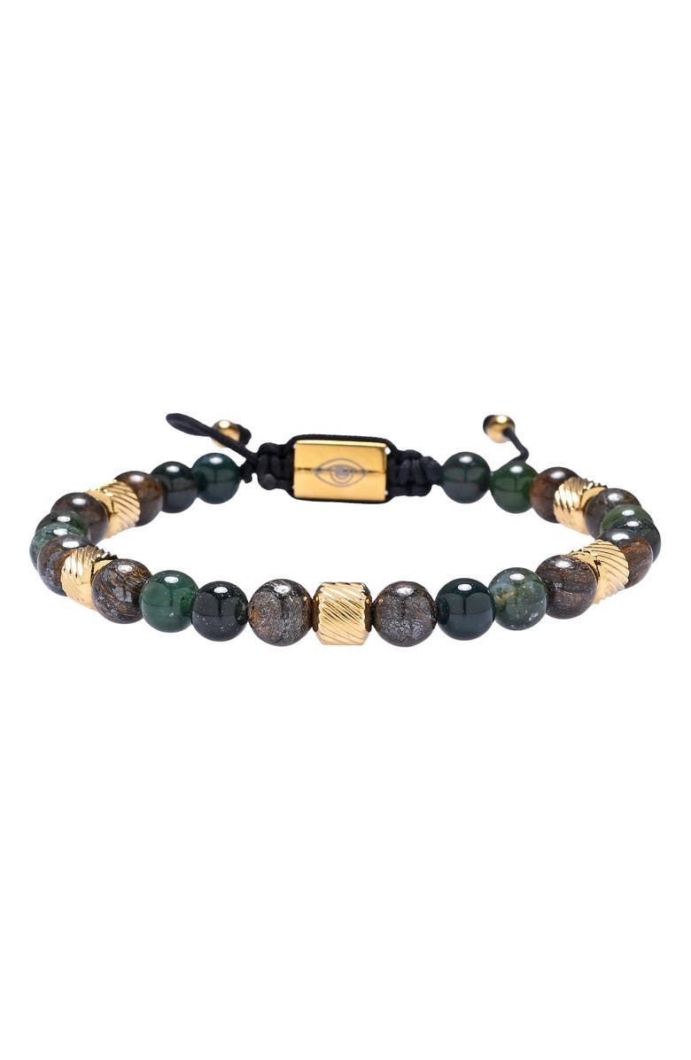 EYE CANDY LOS ANGELES Men's Mateo Agate Beaded Bracelet, Alternate, color, Black Multi