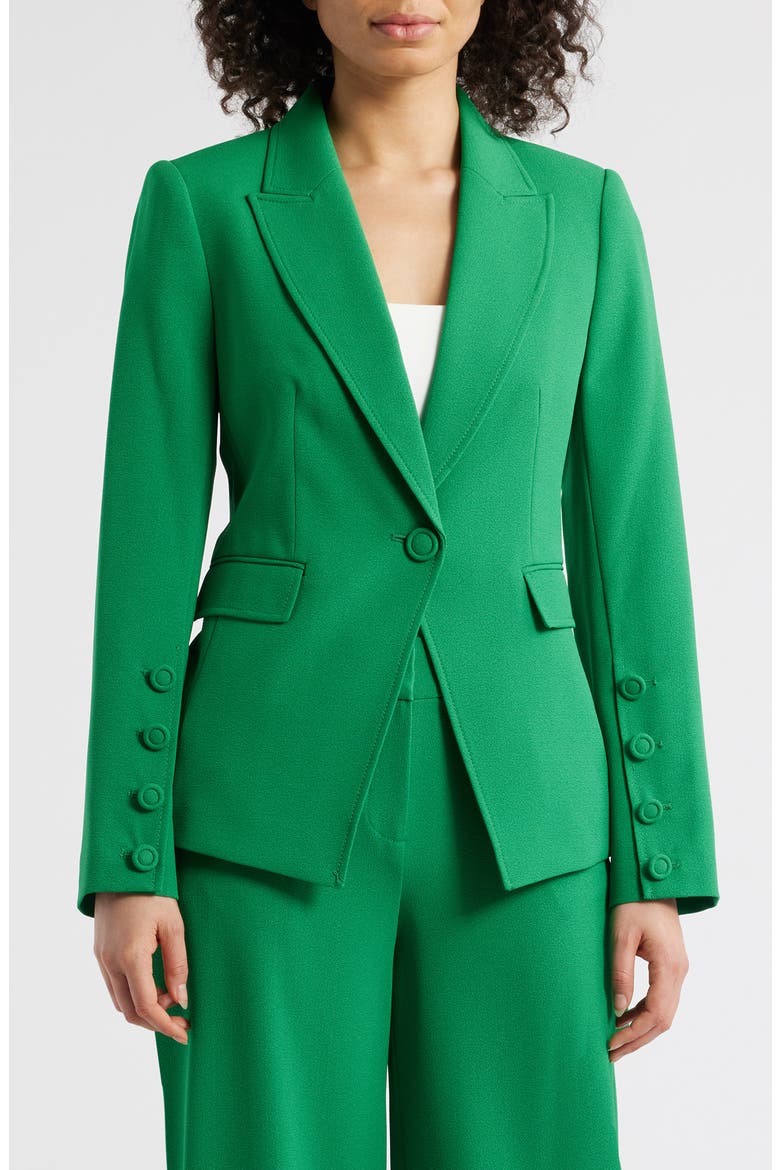 One-Button Blazer, Main, color, EMERALD