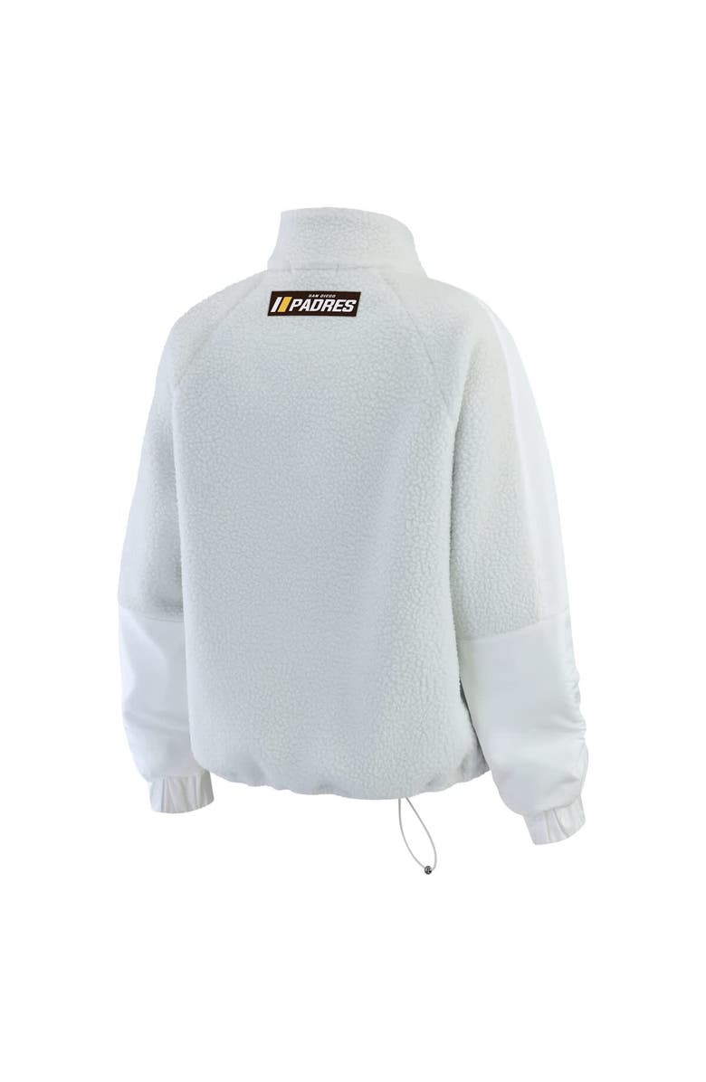 WEAR by Erin Andrews Women's WEAR by Erin Andrews Gray San Diego Padres Polar Fleece Quarter-Zip Jacket, Alternate, color, Gray
