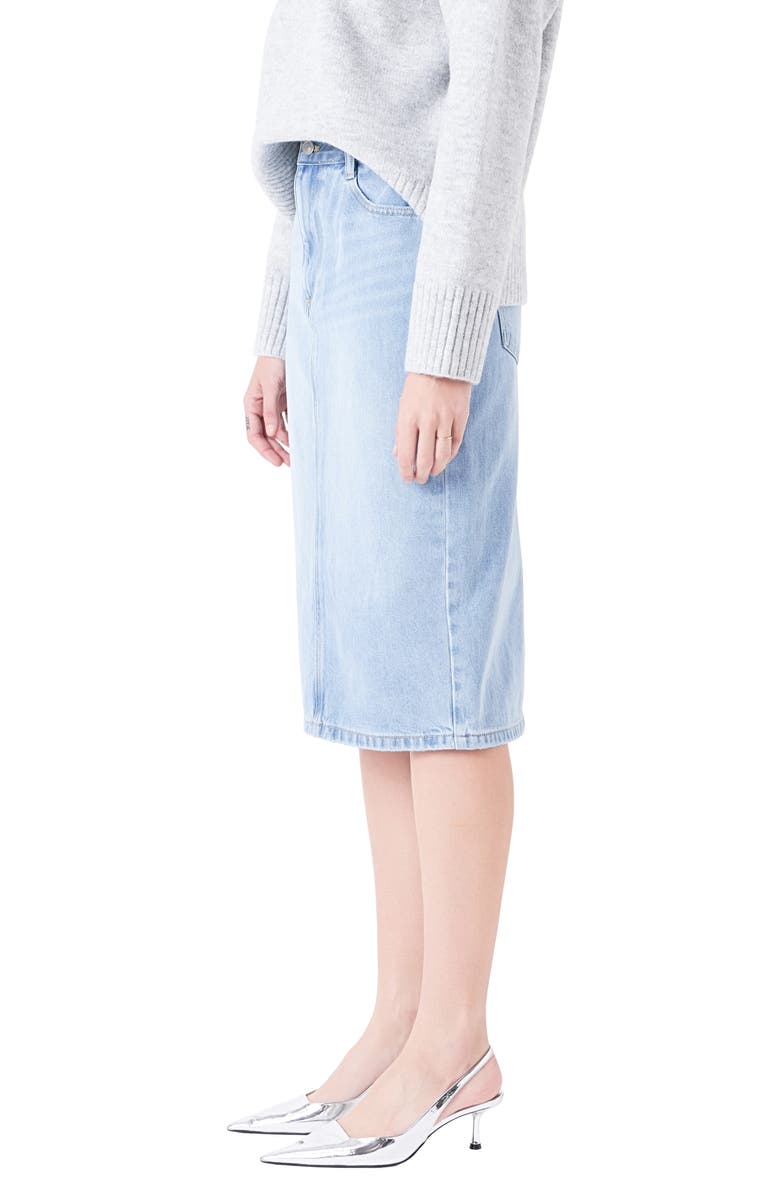 Grey Lab Denim Midi Skirt, Alternate, color,