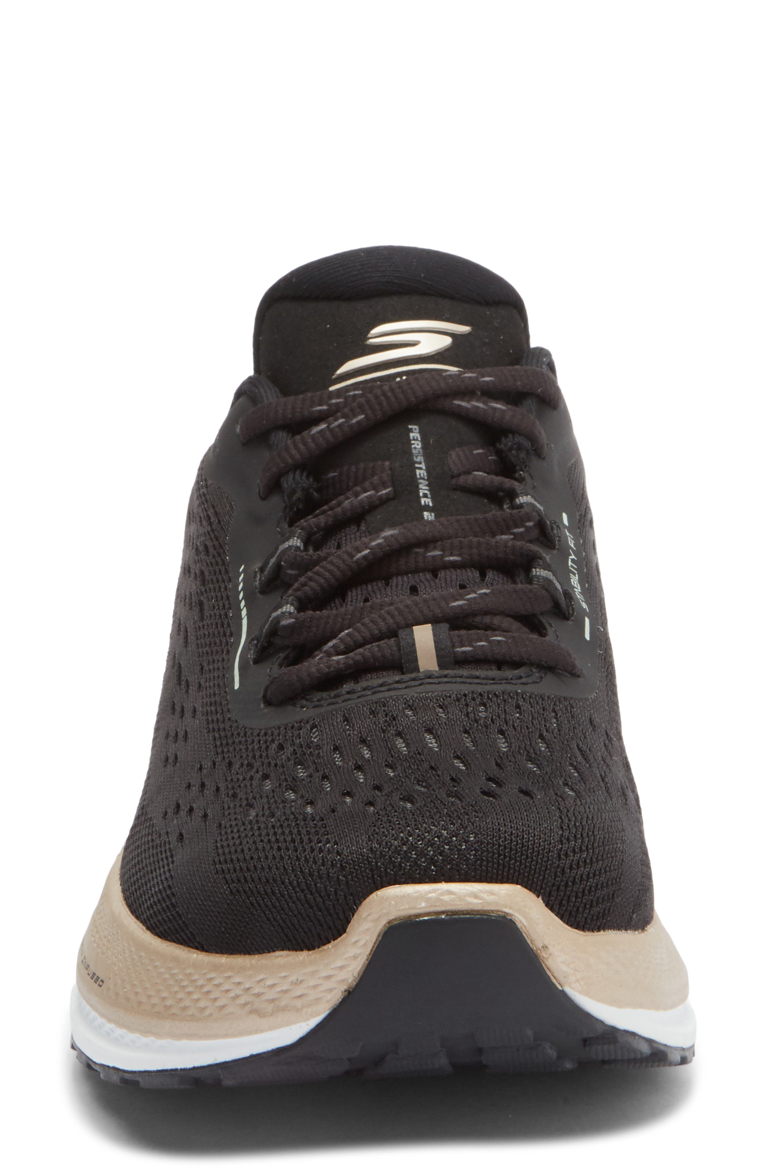 Go Run Persistence Running Shoe, Alternate, color, BLACK/ ROSE GOLD
