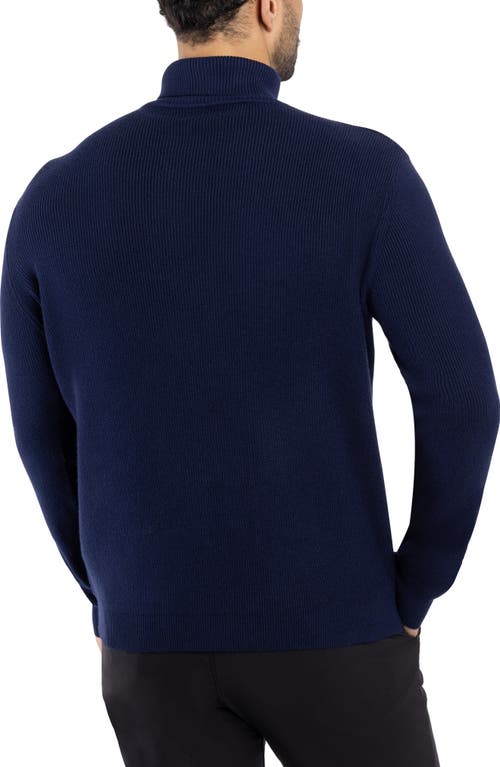 Spring + Mercer Ribbed Turtleneck Sweater In Navy