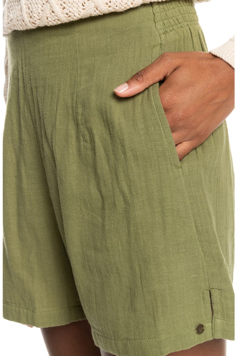 Over the Sun Cotton Shorts, Alternate, color, LODEN GREEN