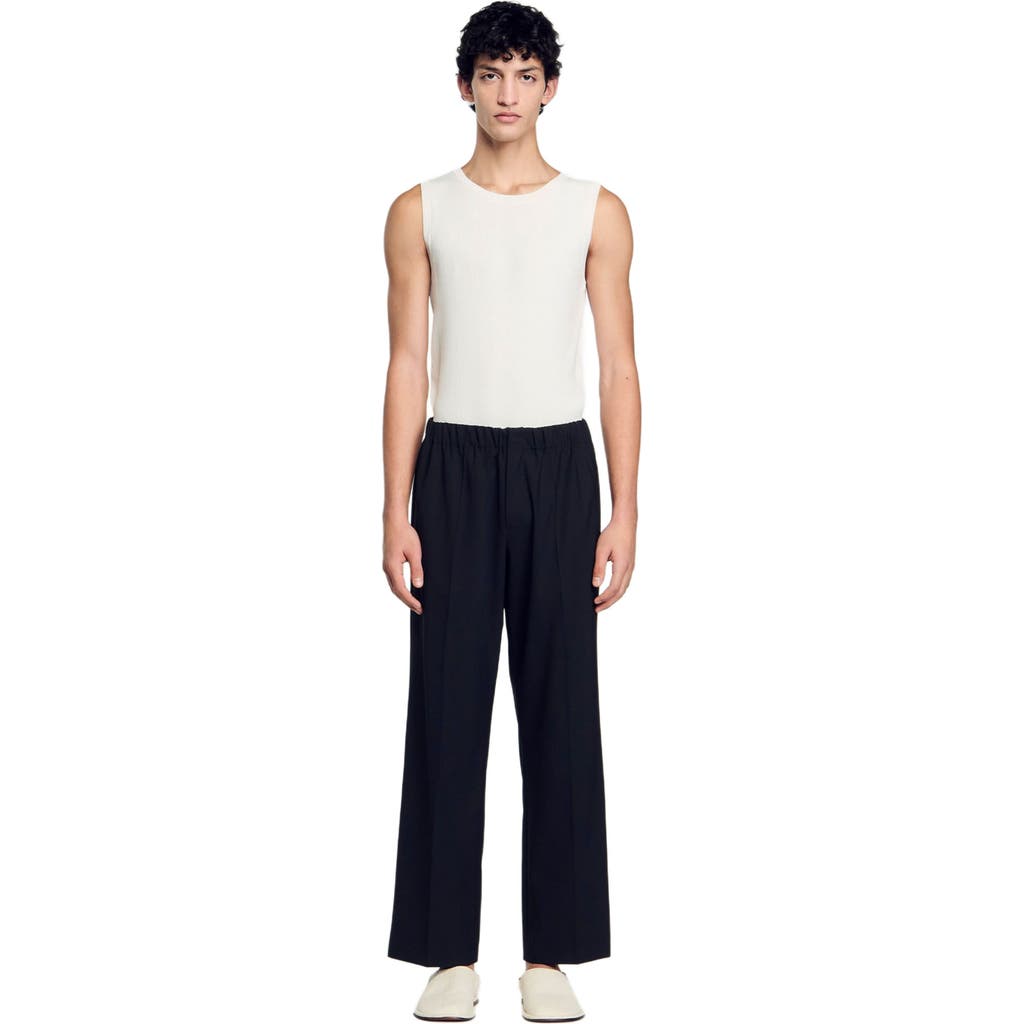 Sandro Wide-leg Trousers In Black