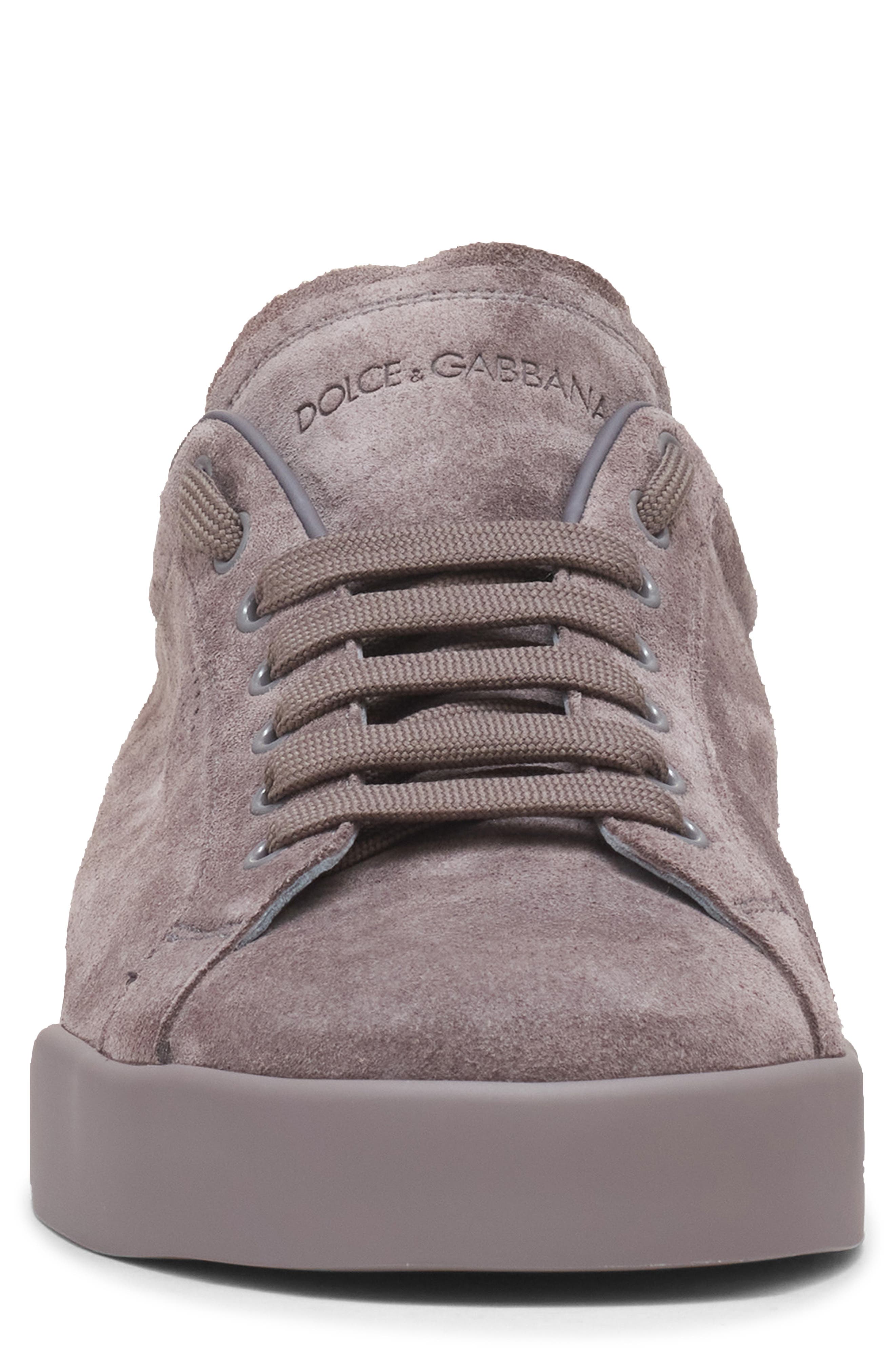 Dolce&Gabbana Perforated Logo Low Top Sneaker, Alternate, color, 80730-Grigio Piombo