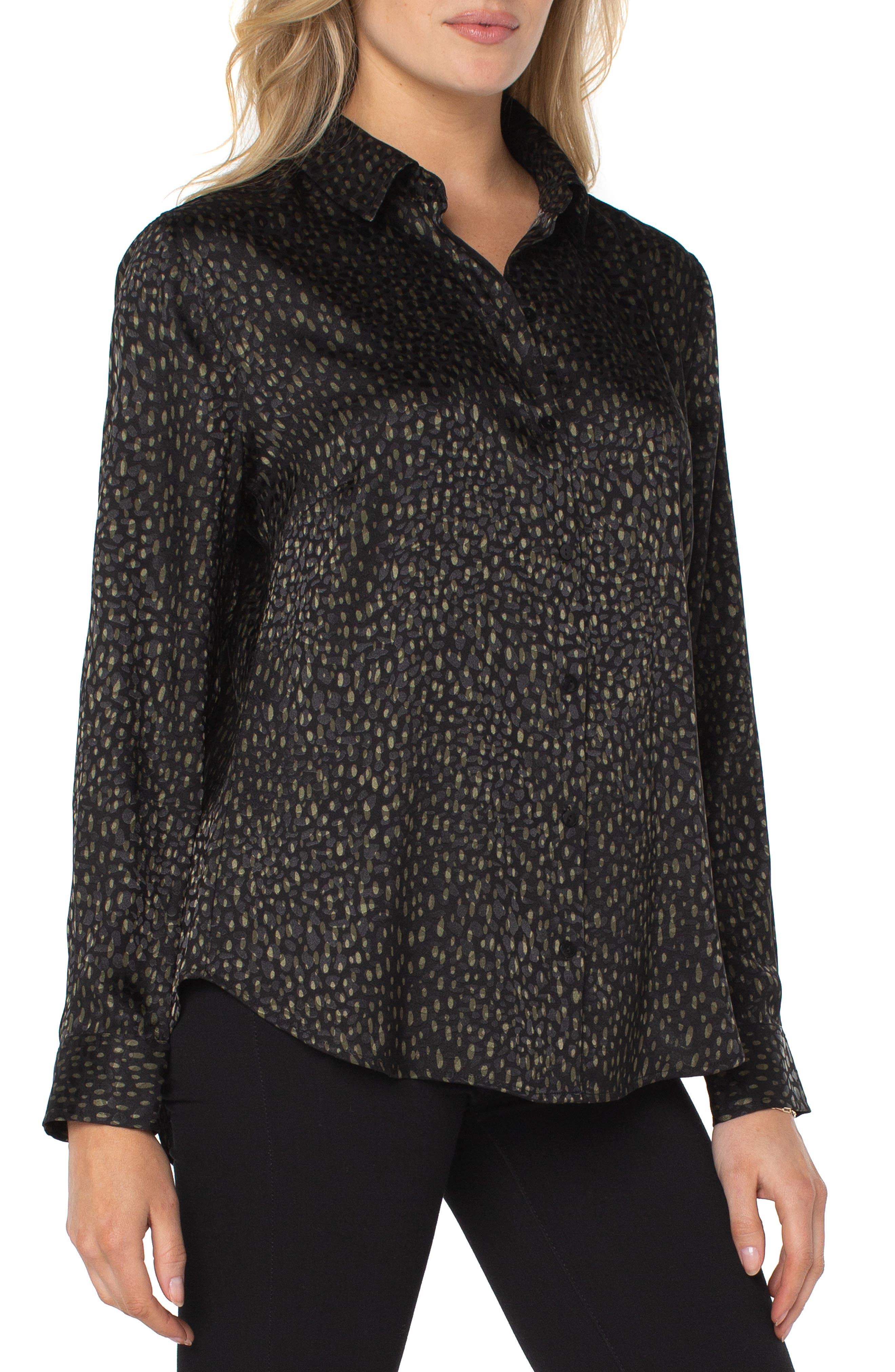 Liverpool Animal Dot Woven Button-Up Shirt (Women) | Nordstromrack