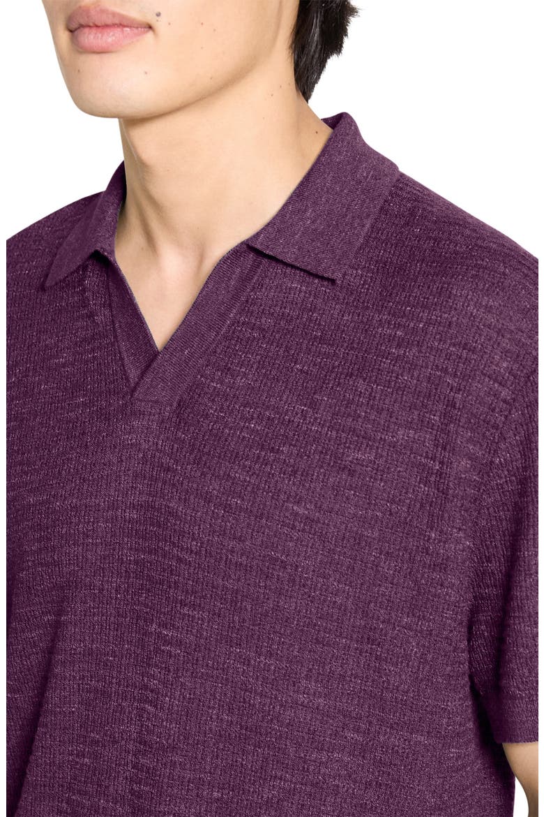 Brenan Linen Blend Polo, Alternate, color, GRAPEVINE - 2QN