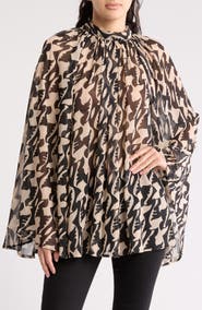Renee C Bell Sleeve Mesh Top